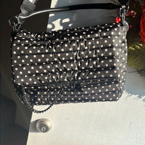 THINK ROYLN Handbags - THINK ROYLN Black and White Polka Dot Shoulder Bag